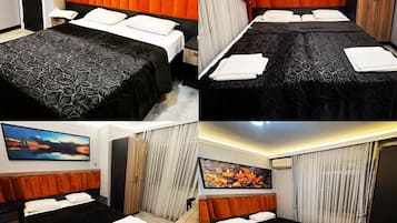 Quarto duplo básico, vista para o mar, de frente para o mar | Roupas de cama antialérgicas, escrivaninha