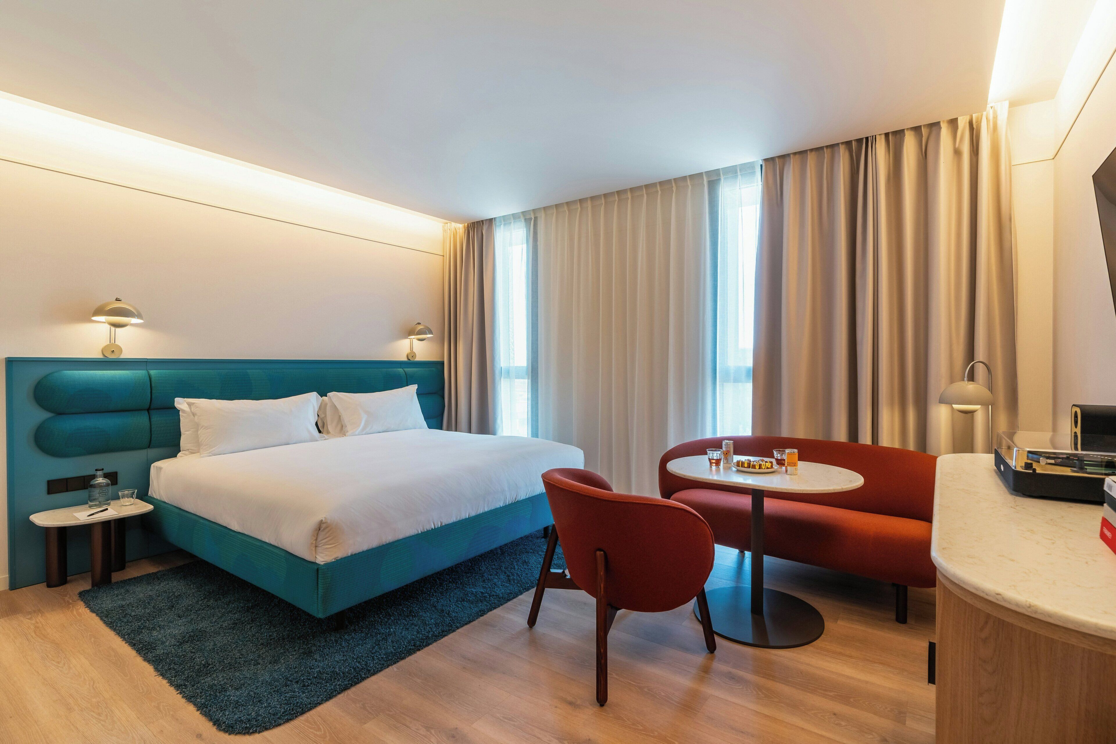 In-room safe, desk, laptop workspace, blackout curtains