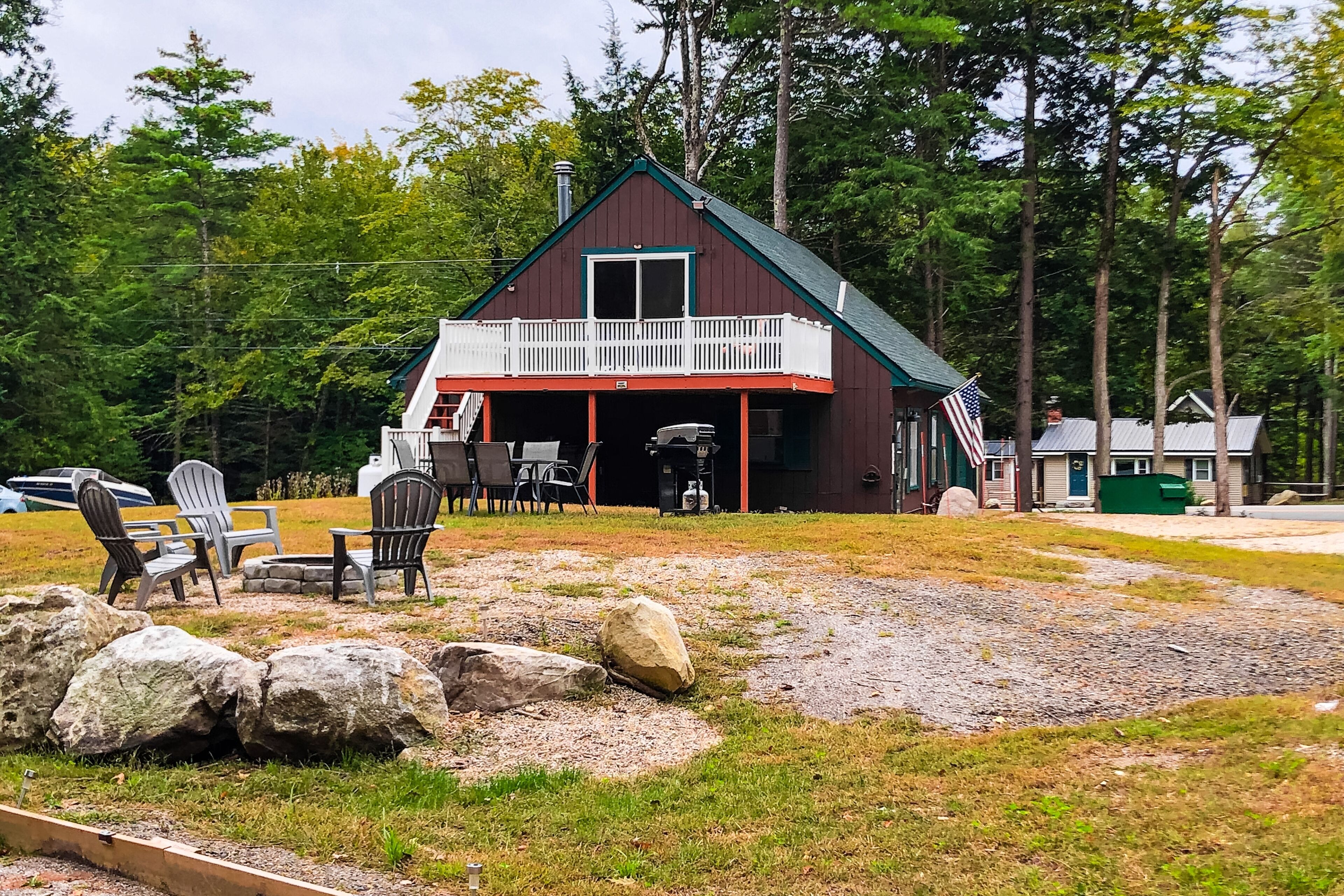 Two Lake Winnipesaukee homes with beach access & pool tables - dog-friendly