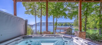 The Lodge on Smith Mountain Lake - Lakefront cabin w/ dock, hot tub & pool table
