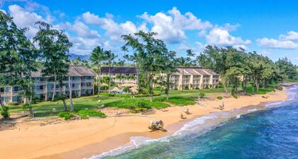 Ground-floor studio with partial ocean view & AC, ADA - beachside pool & hot tub