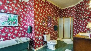 Bathtub, hair dryer, towels