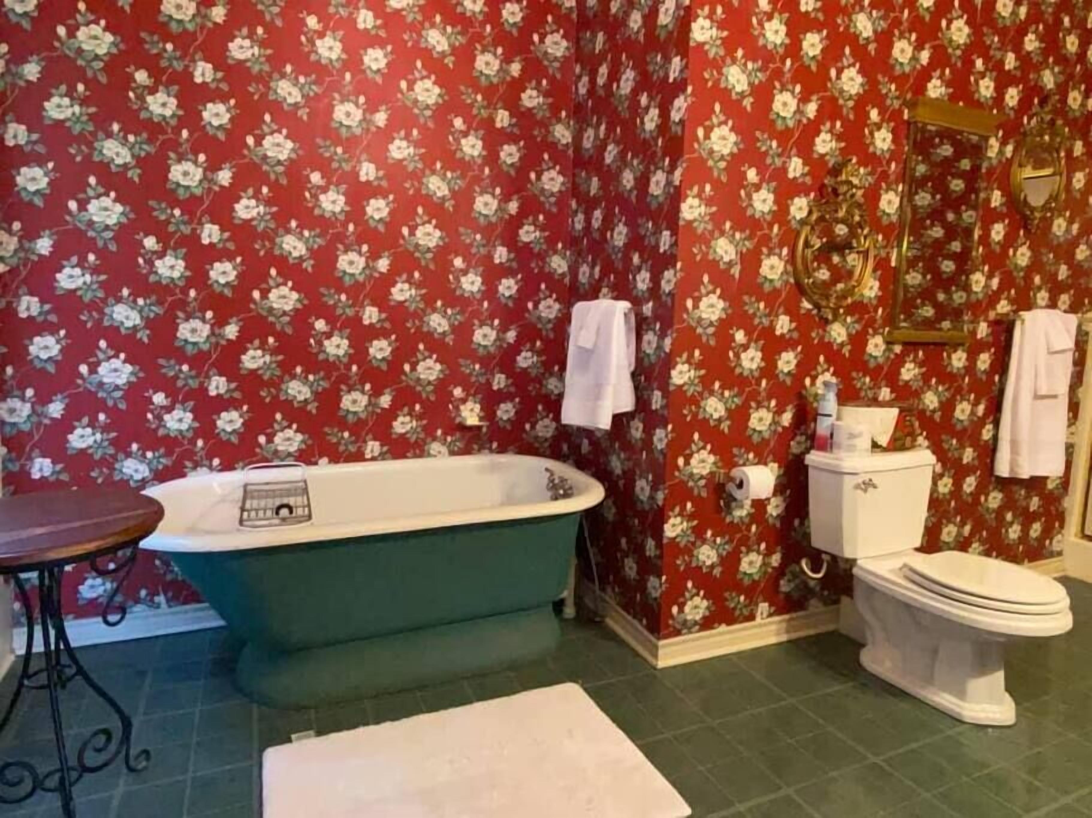 Bathtub, hair dryer, towels