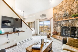 TV, fireplace, DVD player, video library