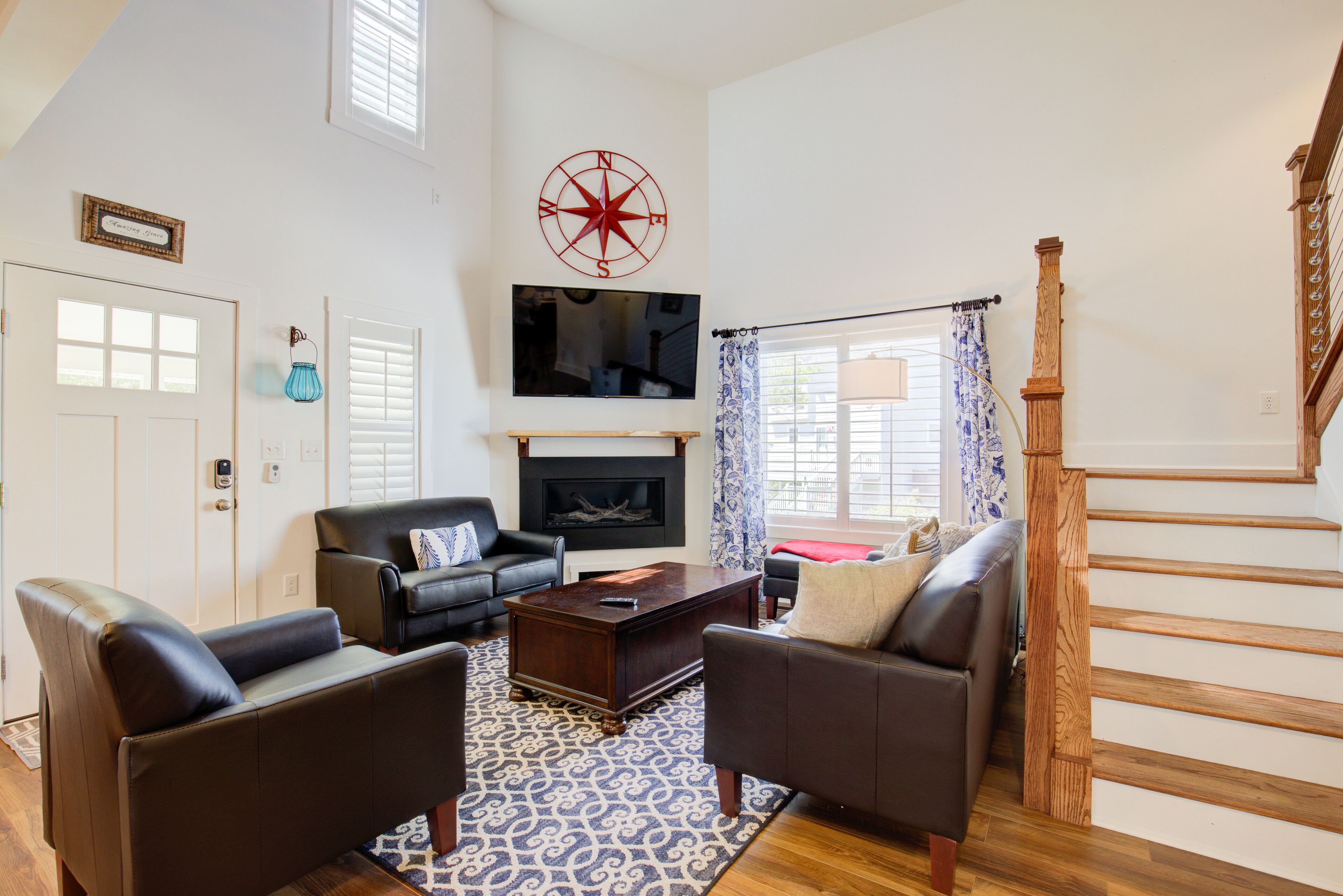 Water-view home with game room, 2 W/D, central AC - steps to beach