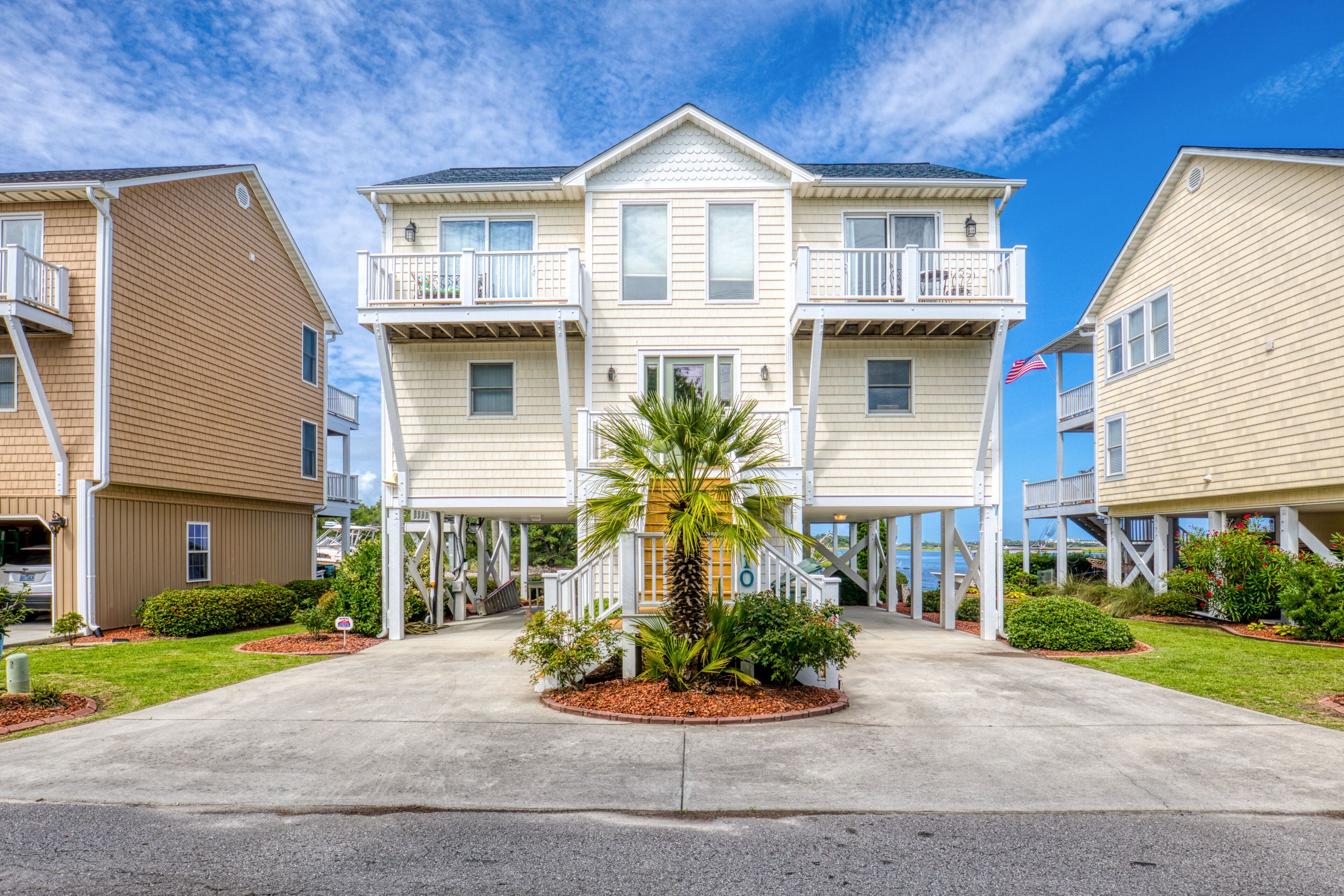 Waterfront home with best Surf City views, dock, canal-view decks - dog-friendly