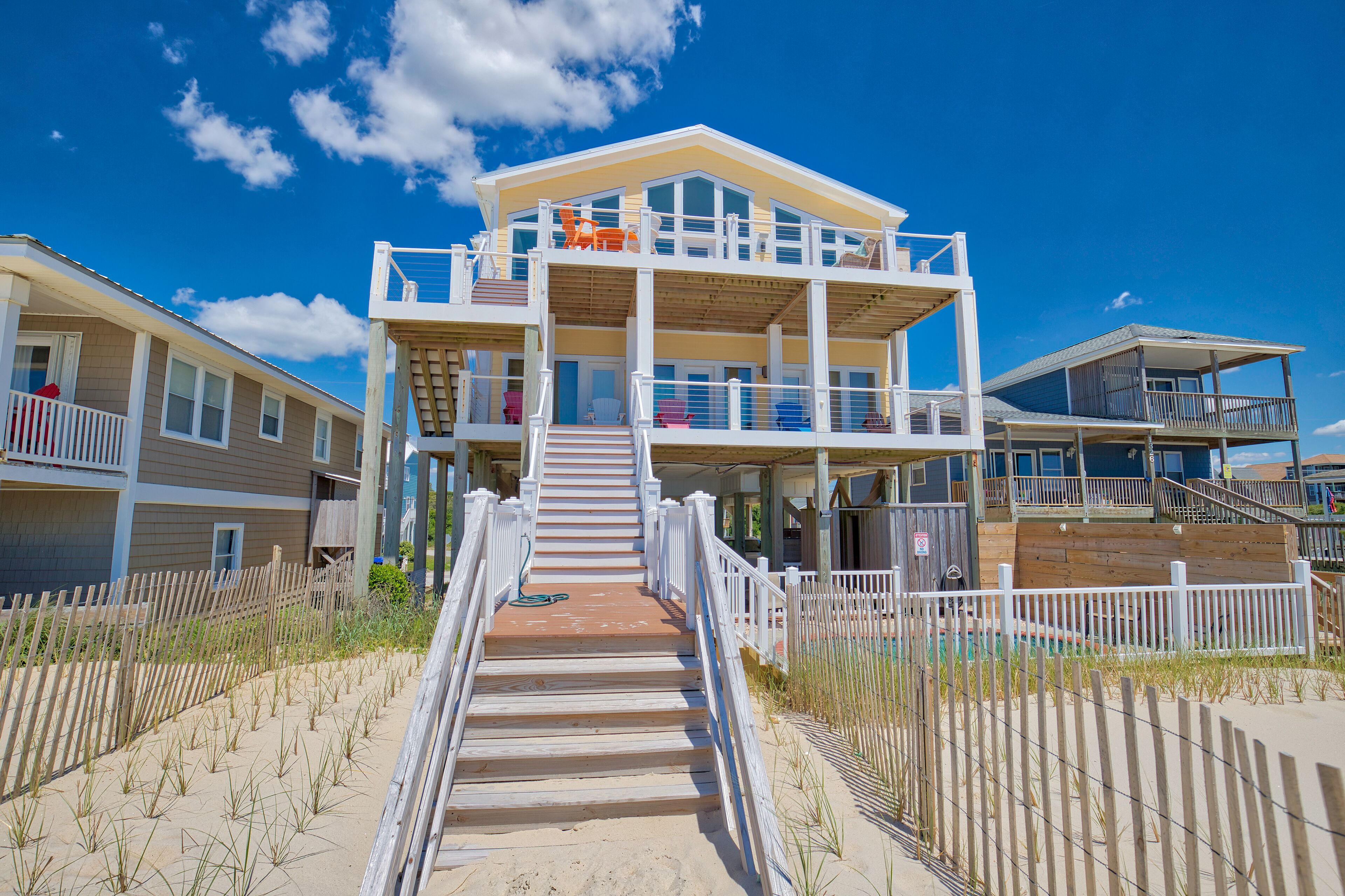 Beachfront home with beach access, private hot tub, pool, elevator, & game room