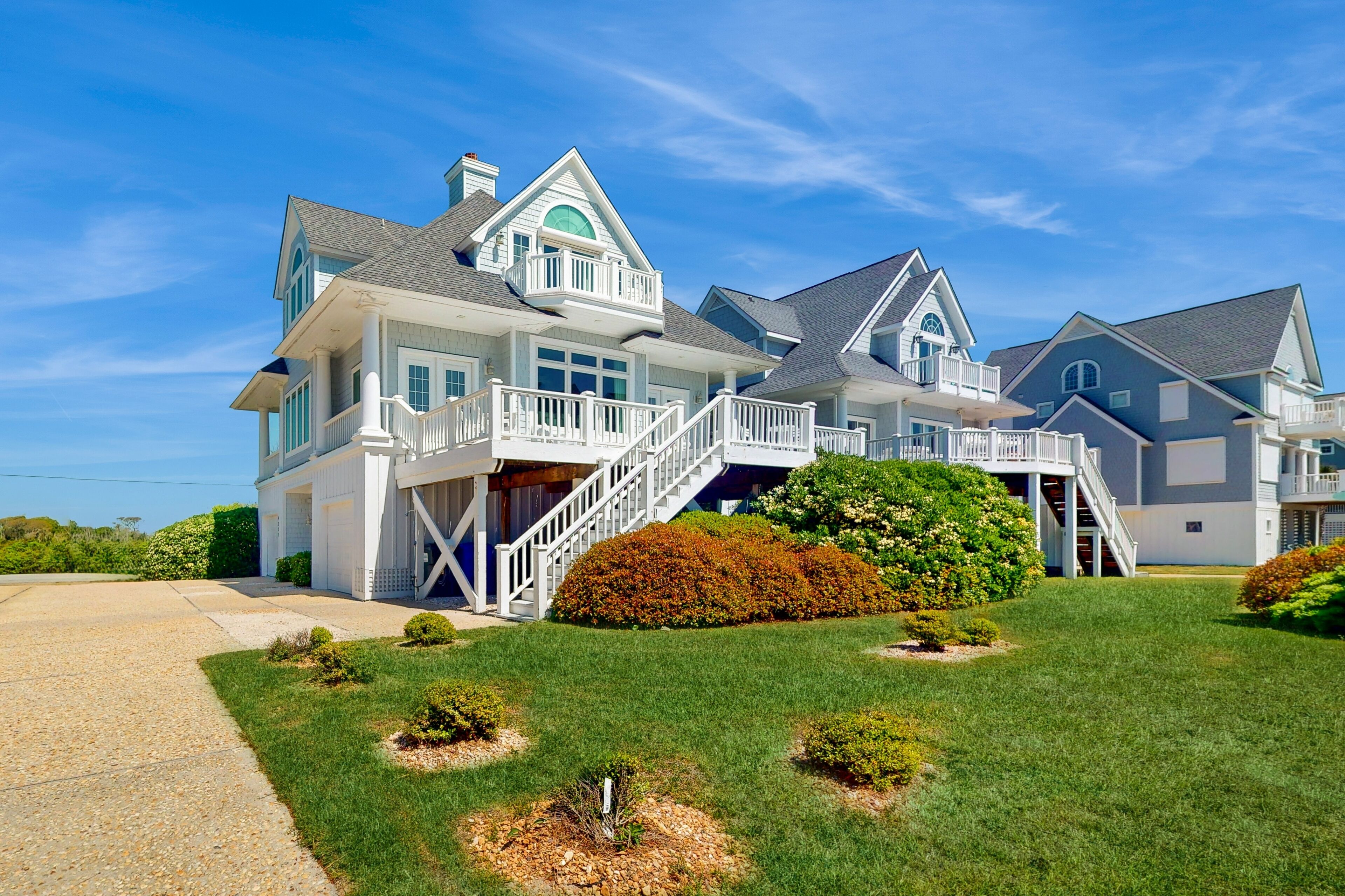 Oceanfront home with beach access, pool, central AC, & washer/dryer