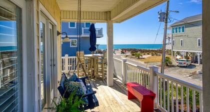 Dog-friendly beach-view home w/wraparound deck, screened porch and fenced yard