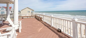 Oceanfront home with beach access, pool, hot tub, central AC, & washer/dryer