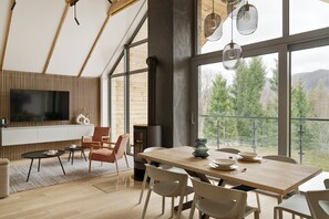 65-Zoll-Flachbildfernseher mit Digitalempfang, Fernseher, Kamin