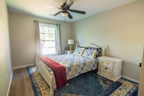 2 bedrooms, blackout drapes, iron/ironing board, WiFi