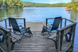 Property grounds - Chalet-style lakefront home with private dock, beach, kayak, canoe & epic view (Meredith)
