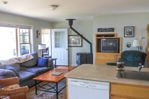 TV, DVD player, books