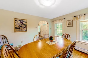 Dining - Updated Cape home with WiFi, W/D, full kitchen & clawfoot tub (Gilford)