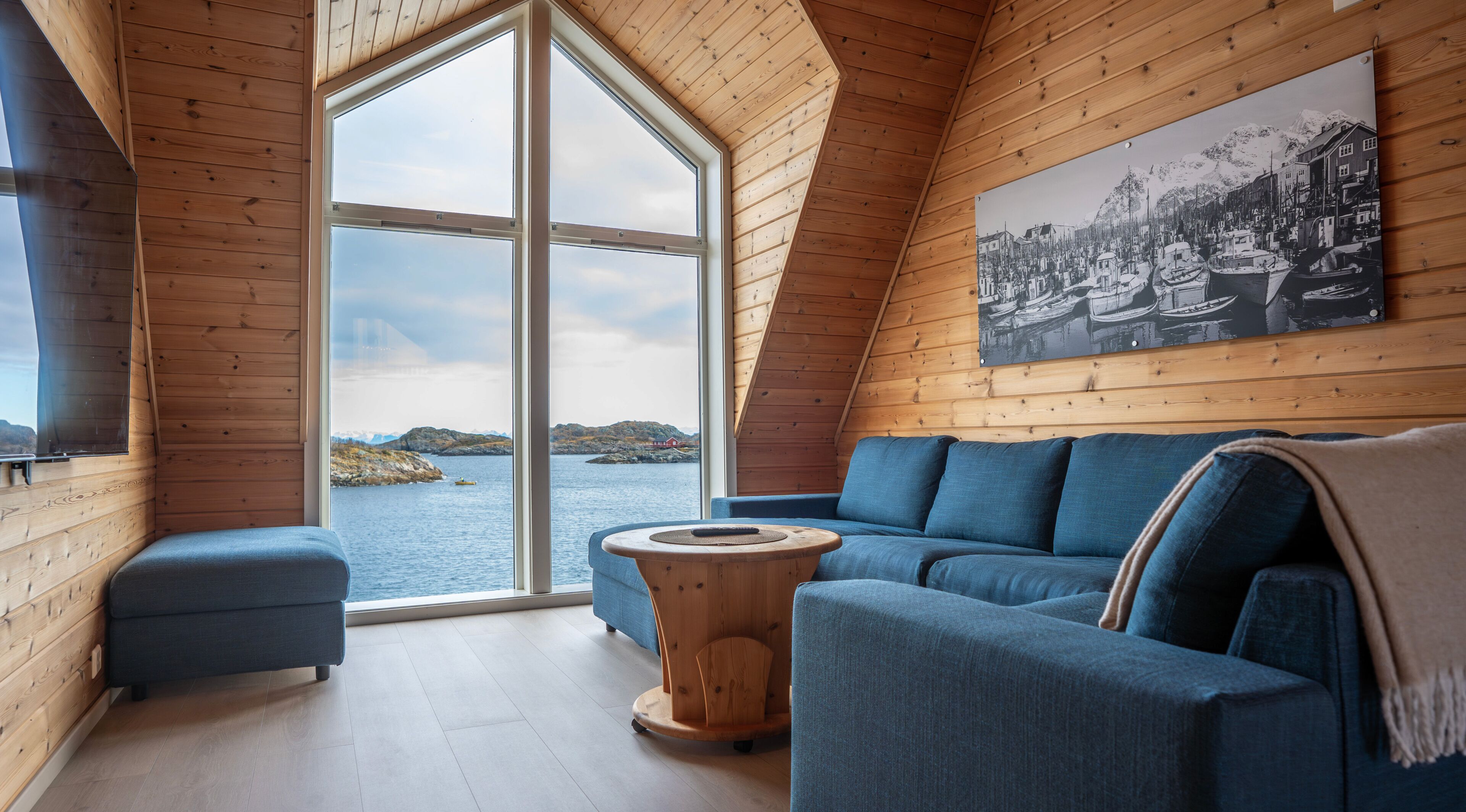 Superior Rorbu-suite med havutsikt | Oppholdsområde