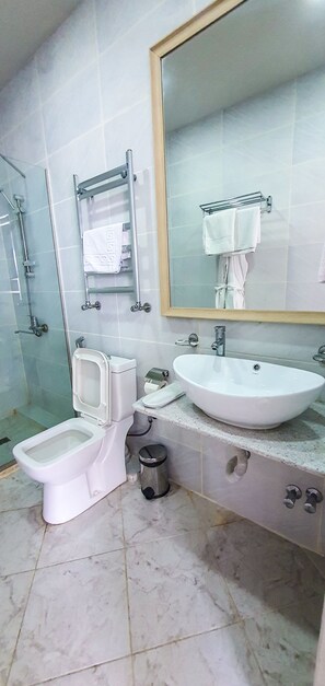 Basic Twin Room | Bilik Mandi | Hulu semburan mandi hujan, pengering rambut, jubah mandi, selipar 