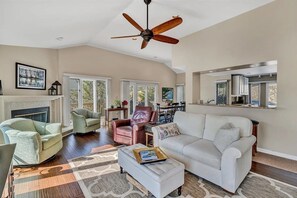 Smart TV, fireplace, table football, ping pong