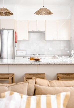 High chair, dining tables