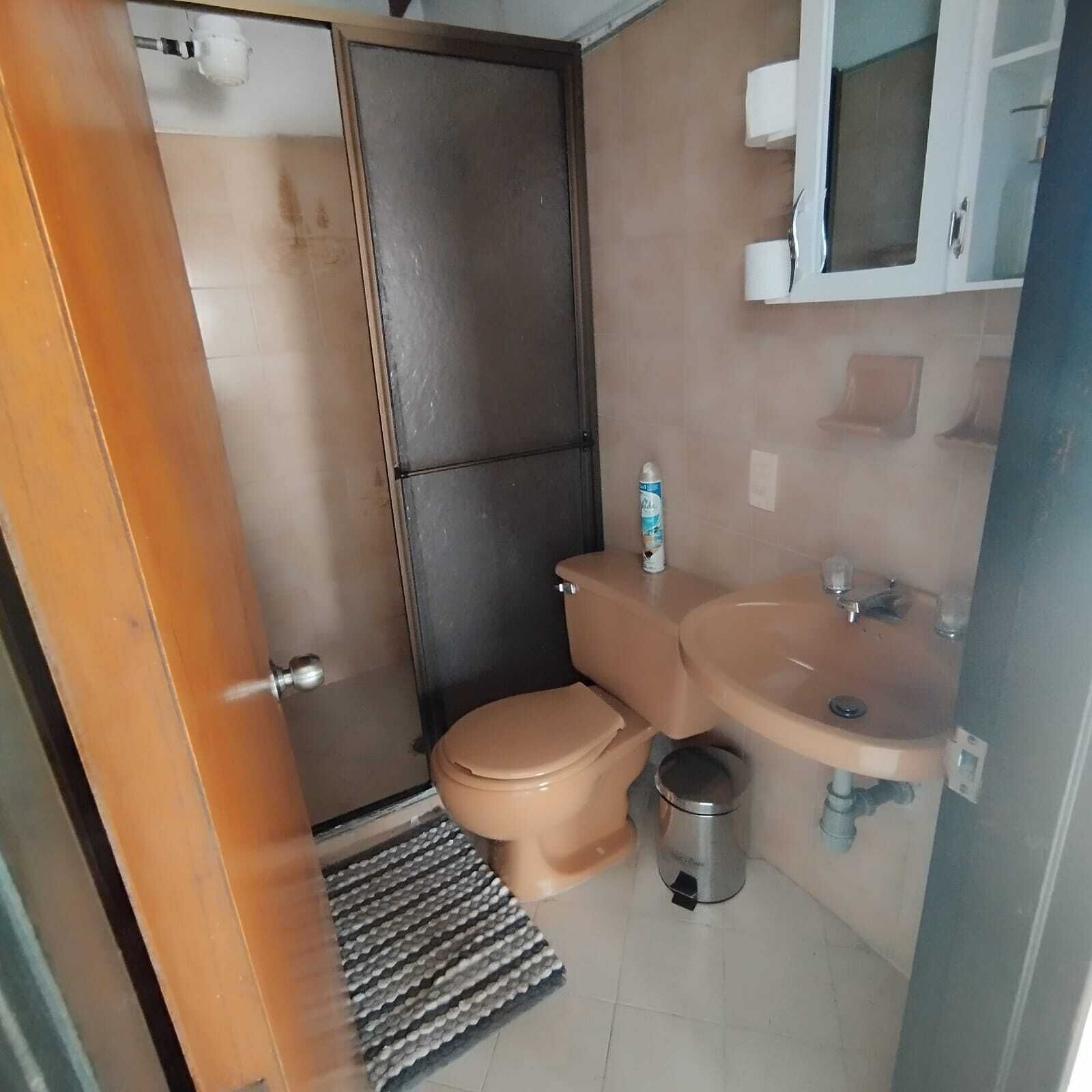 Shower, towels, soap, shampoo