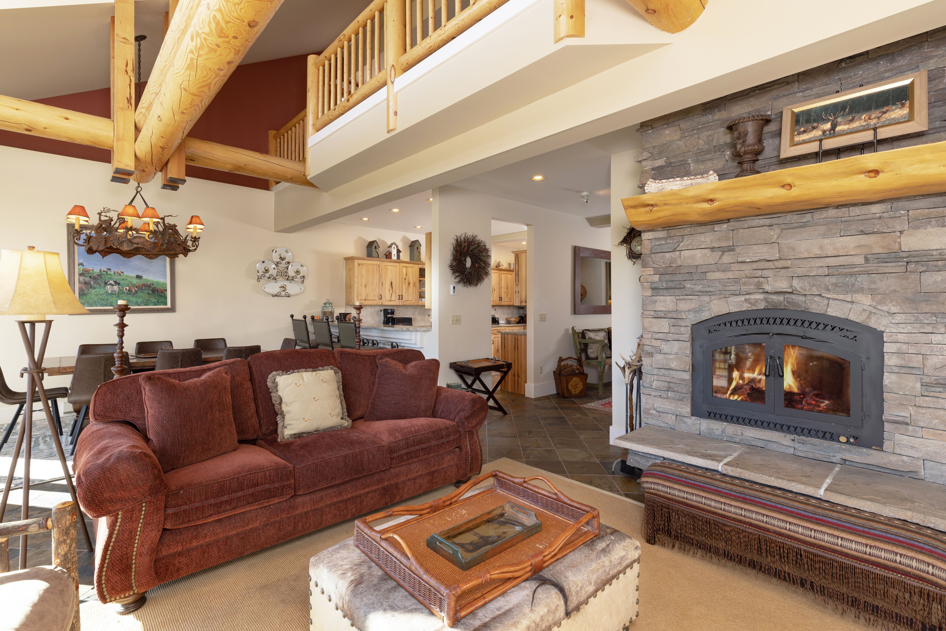 Una televisión, una chimenea, un reproductor de DVD, libros