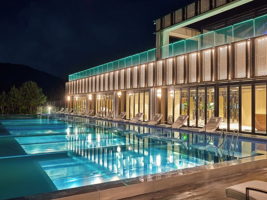 Outdoor pool, open 9:00 AM to 8:00 PM, sun loungers