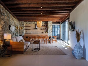 Living area - Sea view Villa | Near Scorpios (Platis Gialos)