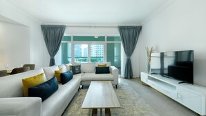 Living room - Maison Privee - Stylish Apt with Large Patio close to the Beach (Dubai)