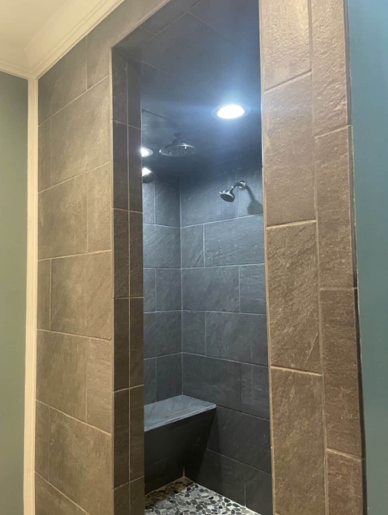 Combined shower/tub, hair dryer, towels, toilet paper