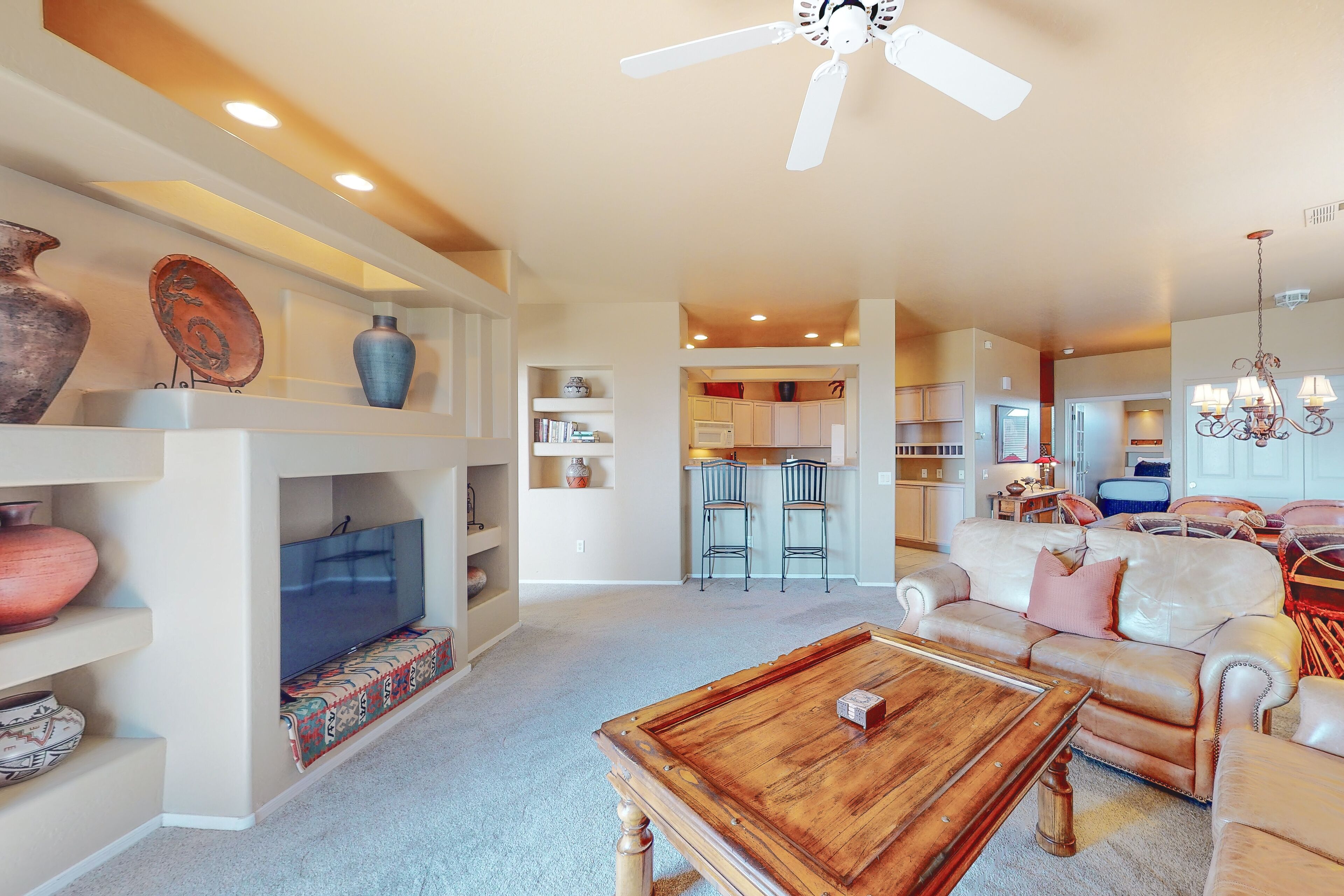 2nd-floor mountain-view condo with balcony, heated pool, gym, pool spa, grills