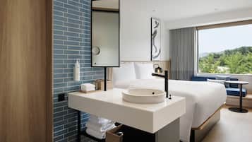 Standardzimmer, 1 King-Bett, Nichtraucher | Badezimmer | Dusche, Regendusche, kostenlose Toilettenartikel, Haartrockner