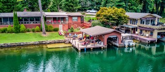 Serene lakehouse with hot tub, kayaks, dock, fireplace, & washer/dryer