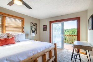 3 bedrooms, desk, iron/ironing board, free WiFi - Pet-friendly Rustic Cabin w/ Game Room and Deck (Pigeon Forge)