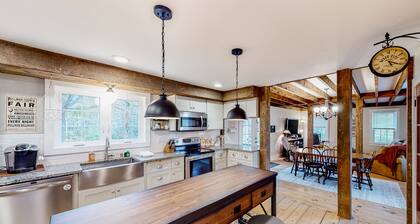 Charming dog-friendly home with private deck, firepit, washer/dryer, & cable