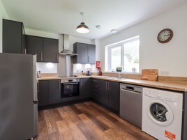 Fridge, dishwasher, electric kettle, toaster