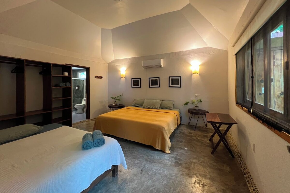 Family Cabin, Kitchenette, Garden View | Premium bedding, down duvets, desk, laptop workspace