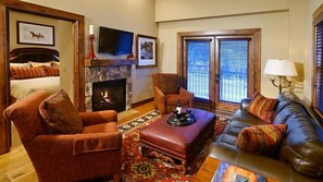 TV, fireplace, DVD player, stereo