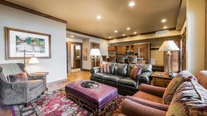 TV, fireplace, DVD player, stereo