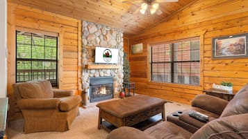 Smart TV, fireplace, DVD player