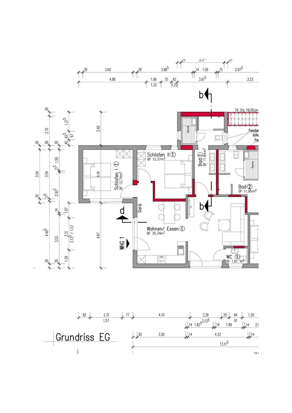 Un plan d’étage d’un bâtiment indiquant les différentes pièces, notamment un espace de vie, des chambres et une salle de bain.