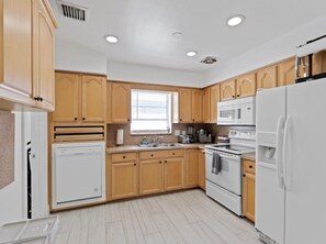 Microwave, oven, stovetop, dishwasher