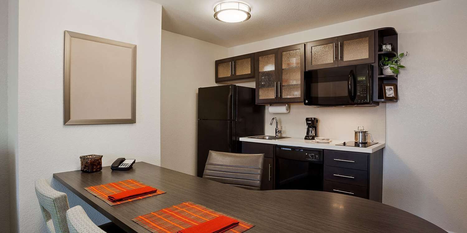 Settle in for easy dining and productive work at the table.