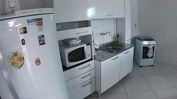Fridge, microwave, toaster, blender