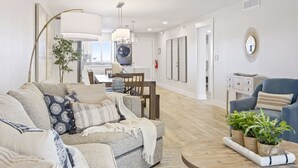 TV - Elegant Coastal-Chic Condo: Pool, Gorgeous Views & Steps to the Pier (Cocoa Beach)