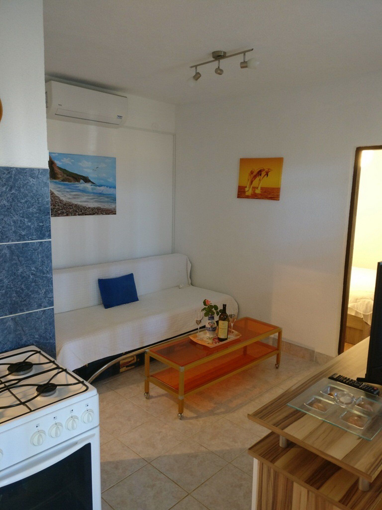 Apartment (One Bedroom Apartment with Terrace (G) | Living room | 25-inch flat-screen TV with cable channels, TV