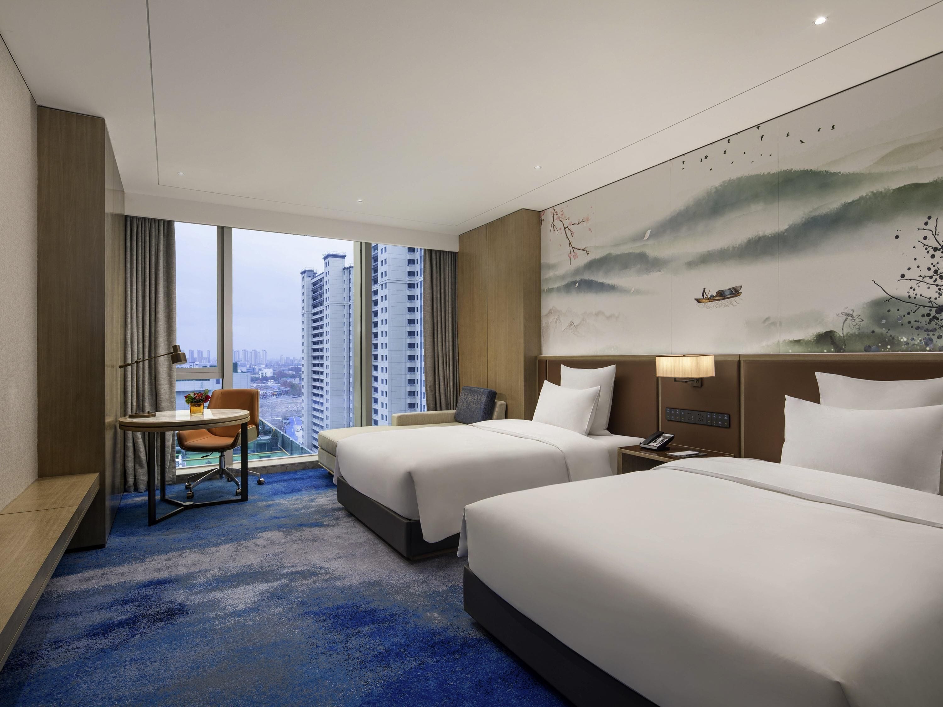 Deluxe Room, Multiple Beds | Premium bedding, minibar, in-room safe, desk