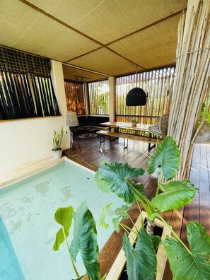 Outdoor pool, a heated pool - Casa Milu · Tropical Boho Villa with Pool (Isla Holbox)