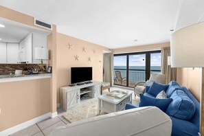 TV, offices - Comfy Oceanfront Condo,King,Pool,V101 (Myrtle Beach)