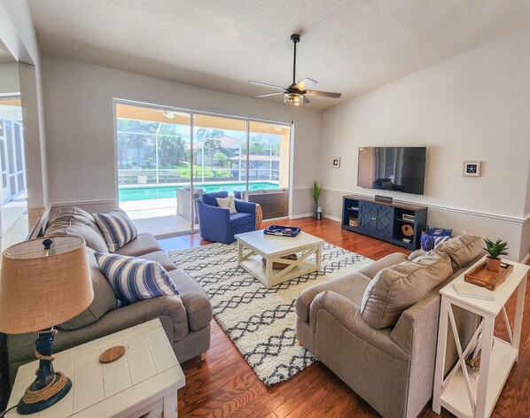 Smart TV, DVD player, table football, video library