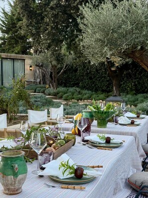 Outdoor banquet area